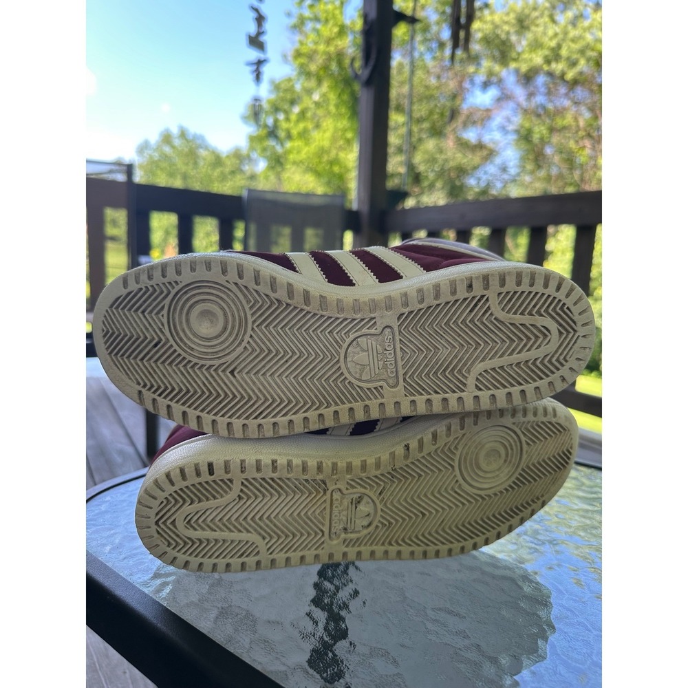 Adidas Top Ten High Top Sneakers Maroon White Stripe Shoes Size Men's 8.5 - Picture 14 of 14